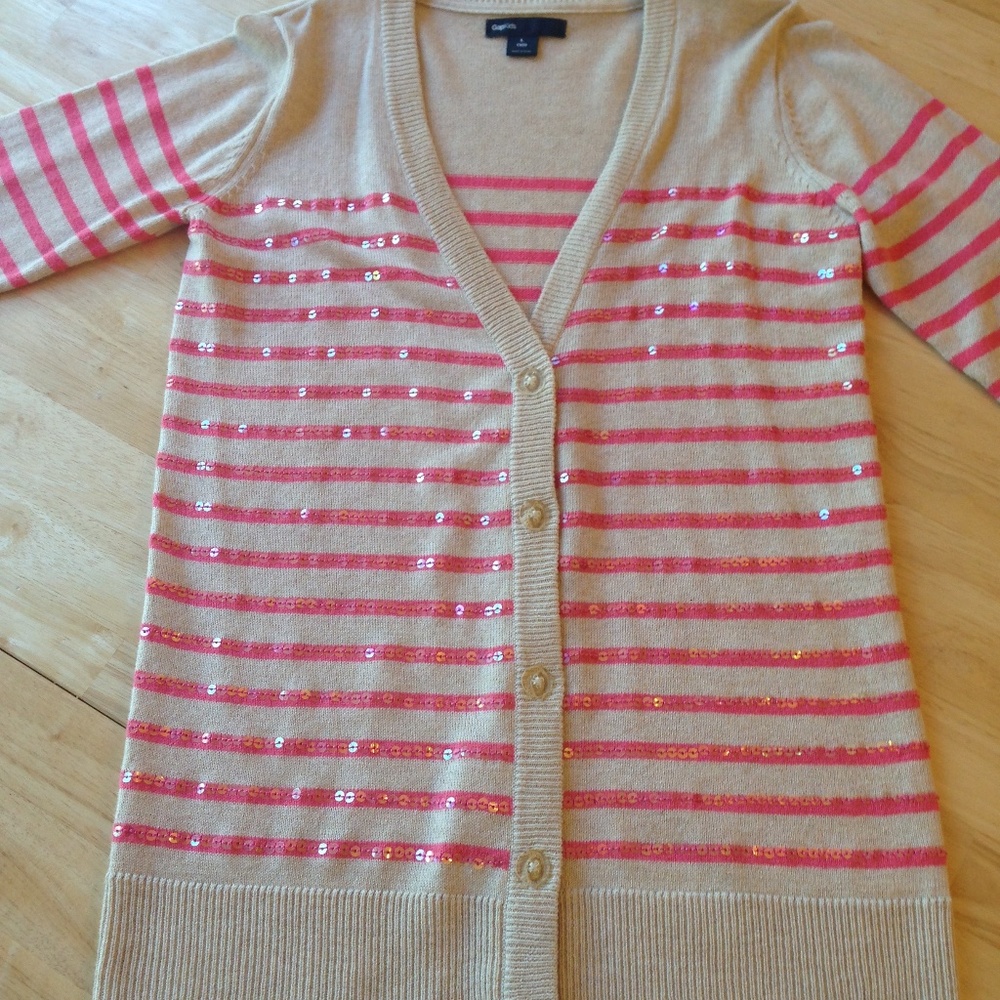 Gap kids L(10 yrs) sequin striped cardigan